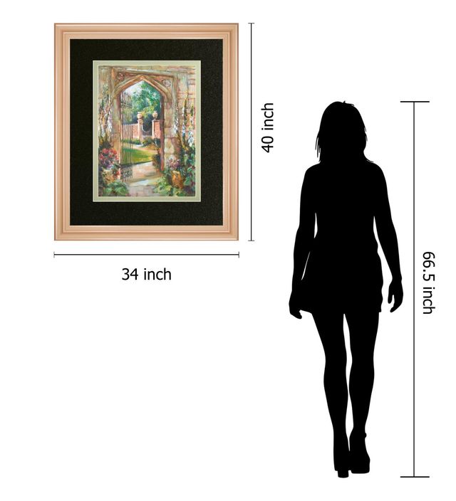 Classy Art Green 34 in. x 40 in. Invitation By Marysia Framed Print Wall Art-2