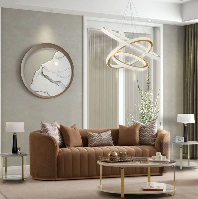 Michael Amini® Ariana Caramel/Gold Sofa-1