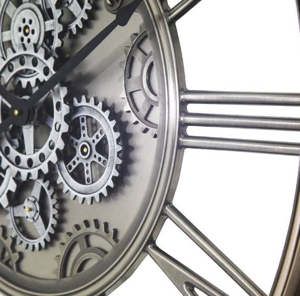 YHD Gray Traditional Round 32" Gear Clock-4