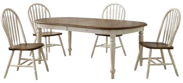 Liberty Furniture Carolina Crossing 5-Piece Antique Honey/White Dining Table Set-0