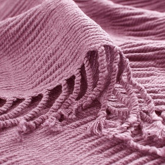 Olliix by INK+IVY Reeve Purple 50" x 60" Ruched Throw-1