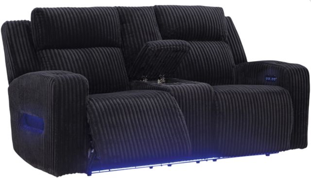 Signature Design by Ashley® Forest Lake Black Power Reclining Loveseat with Console and Adjustable Headrest-2