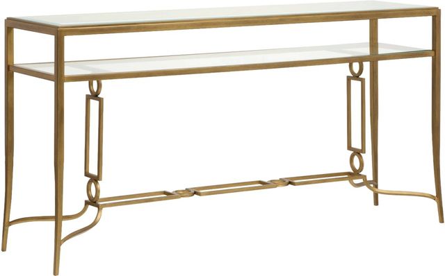 Magnussen Home® Lorena Burnished Brass Rectangular Sofa Table-0