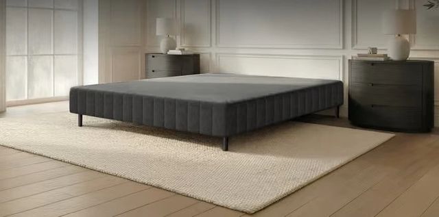 Puffy Dusk Gray California King Bed Frame-2