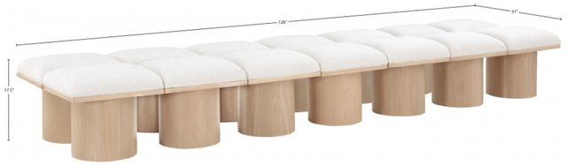 Meridian Furniture Pavilion 14-Piece Cream/Natural 126" Modular Bench Set-3