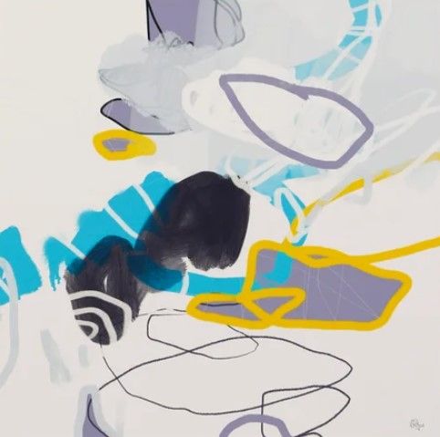 Stylecraft Into the Cool Black/Blue/Gray/Light Blue/Purple/Yellow Wall Art-1