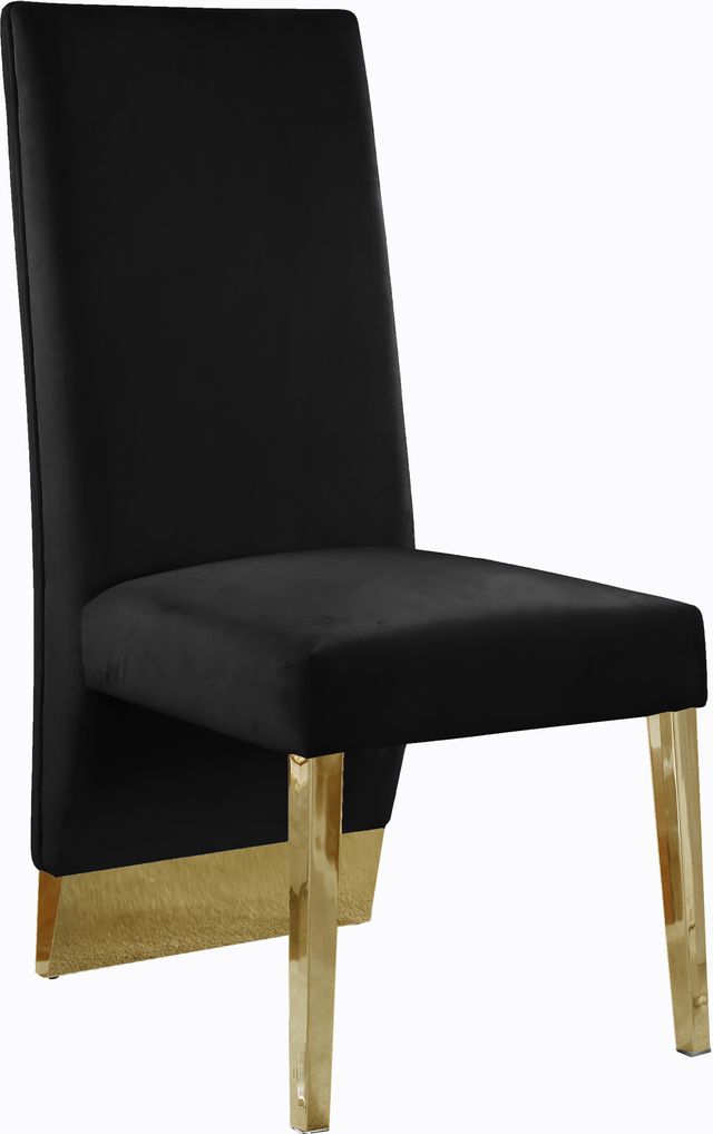 Meridian Furniture Porsha Black/Gold Velvet Dining Chair-0
