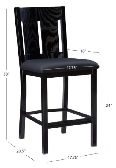 Linon Cleo Black Counter Stool-2