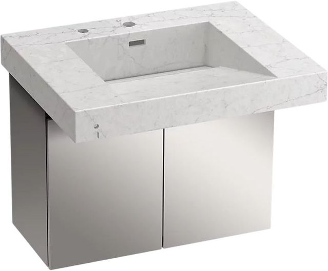 KOHLER® Constellation™ Pearl Jasmine 30" Wall-Mount Lavatory System and Stainless Steel Shroud-0