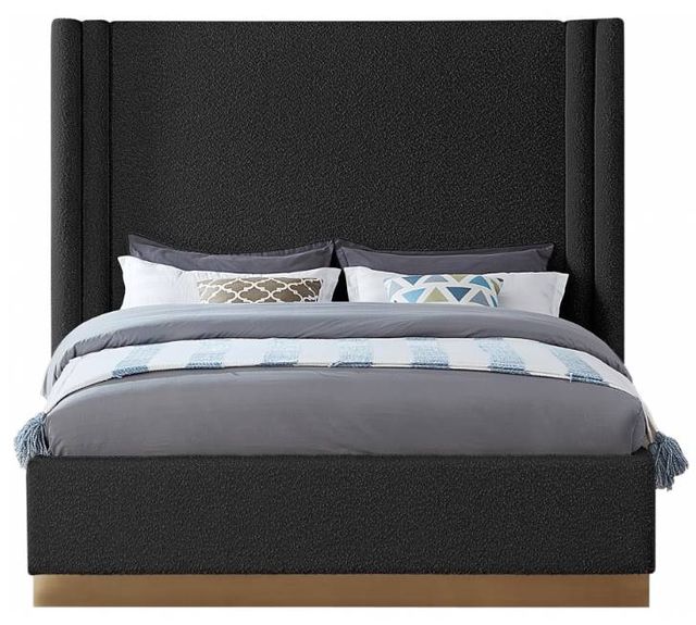 Meridian Furniture Halton Black Queen Upholstered Panel Bed-1