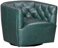Leather Italia™ Cambria Mira Forest Green Swivel Chair