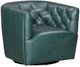 Leather Italia™ Cambria Mira Forest Green Swivel Chair-0