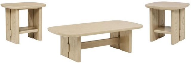 Coaster® Kailani 3-Piece Beige Oak Coffee and End Table Set-0