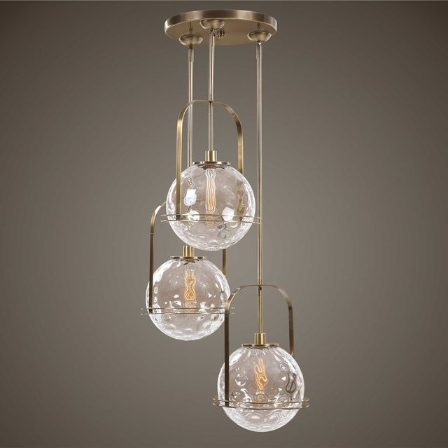 Uttermost® Mimas Antique Brass 3-Light Cluster Pendant-1