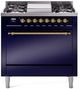 Ilve® Nostalgie II Series 36" Midnight Blue Pro Style Dual Fuel Range-0