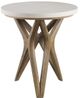 Uttermost® Marnie Ivory Limestone Top Side Table with Warm Oatmeal Wash Base-3
