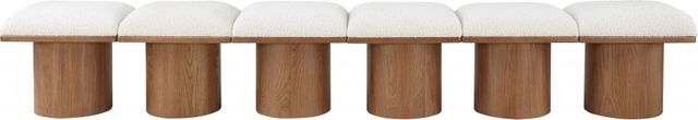 Meridian Furniture Pavilion 6-Piece Cream/Walnut 93" Modular Bench Set-1