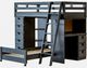 Elements International Cali Kids Grey Twin Complete Basic Loft Desk Bed -0