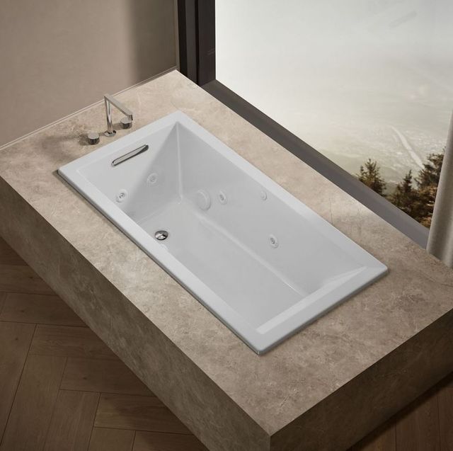 KOHLER® Underscore® White 60" X 30" Drop-In/ Undermount Heated Bubblemassage™ Air Bath with Whirlpool-1