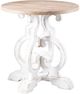 A & B Home Natural Side Table with White Base -0