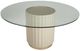 Michael Amini® Malibu Crest Glass Top Round Dining Table with Creamy Pearl Base-1