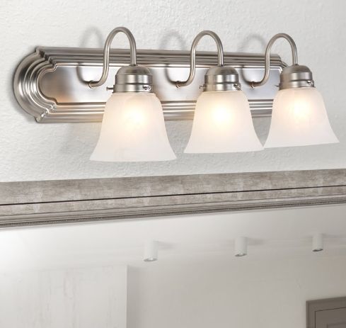 YHD Satin Nickel/White Style 1 Incandescent Bathroom Vanity Lighting-1