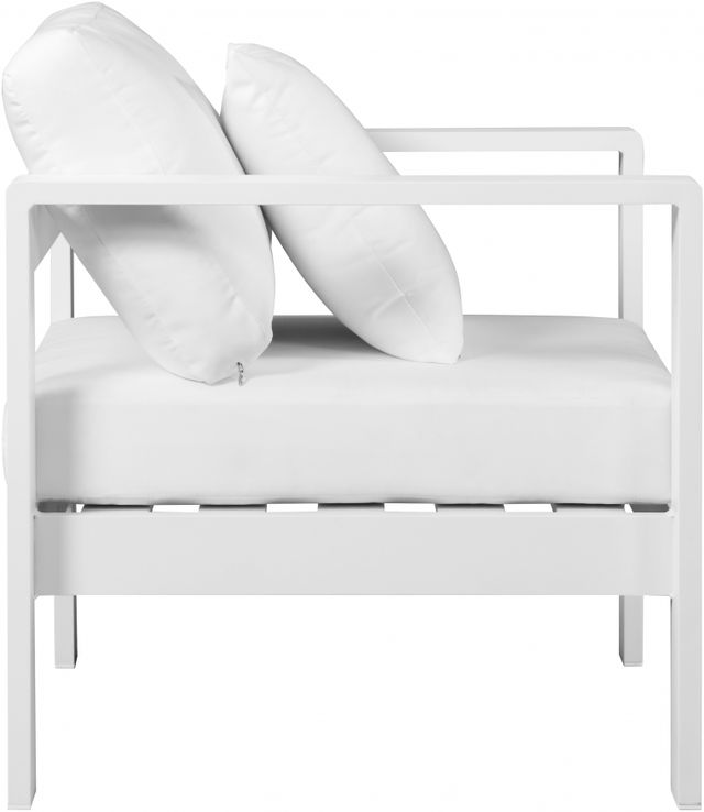 Meridian Furniture Nizuc White Waterproof Fabric Outdoor Patio Aluminum Arm Chair-2
