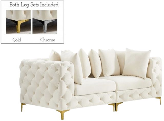 Meridian Furniture Tremblay 2-Piece Cream Modular Sectional Loveseat-1