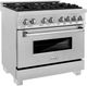 ZLINE 36" Satin Stainless Steel Pro Style Dual Fuel Range-3