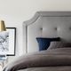 Malouf® Structures™ Charcoal Queen Scooped Square Tufted Upholstered Headboard-3
