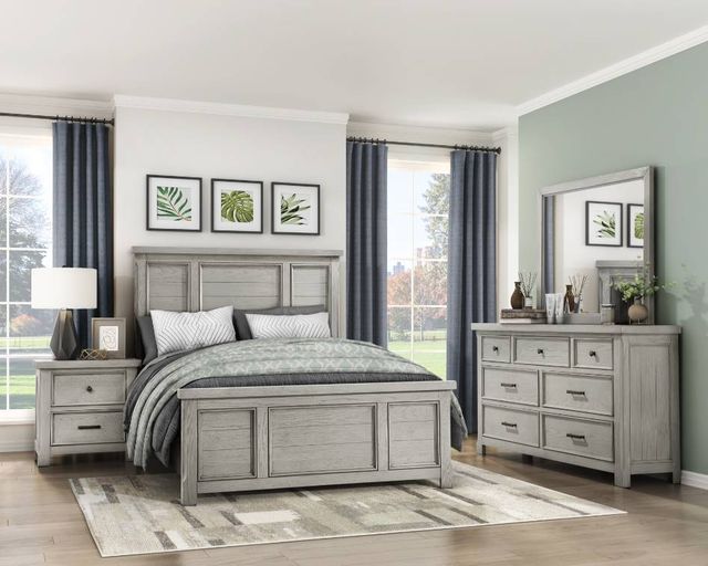 Homelegance® Providence Light Gray California King Panel Bed-1