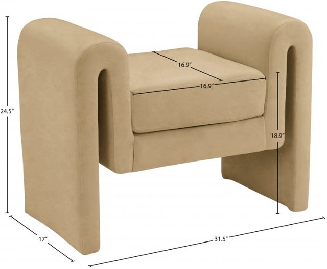 Meridian Furniture Sloan Camel 32" Bench-3