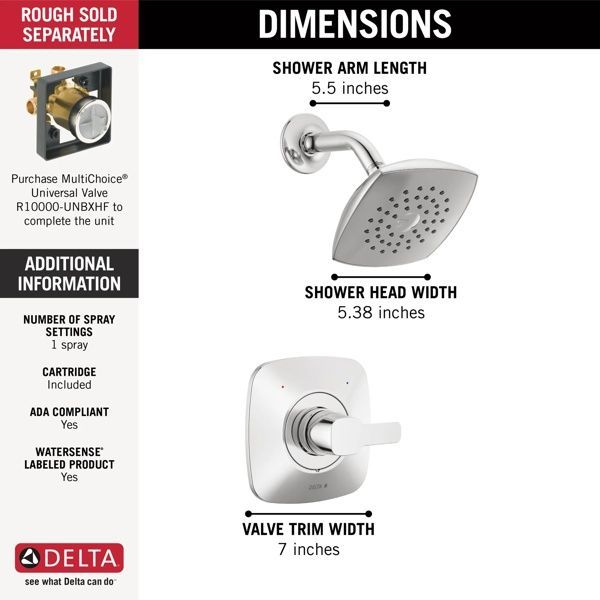 Delta Modern Monitor 14 Series Chrome Shower Trim-2