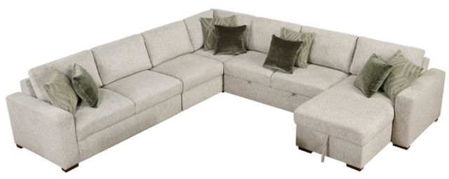 Homelegance® Isla 5-Piece Sage Sand Sectional with Reversible Chaise and Pull-out Bed-2