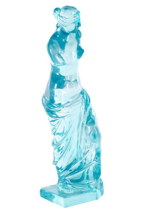 Deco Marche Cosmoliving by Cosmopolitan Light Blue Woman Tinted Decorative Sculpture-1