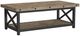 Flexsteel® Carpenter Light Brown Rectangular Coffee Table with Black Metal Frames-0