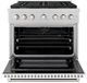 ZLINE Paramount 36" Satin Stainless Steel Pro Style Dual Fuel Range with White Matte Door-1