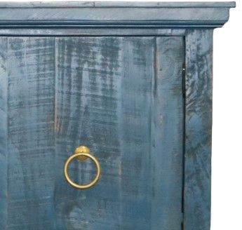 Million Dollar Rustic Ocean Blue 2 Door Console Table-1