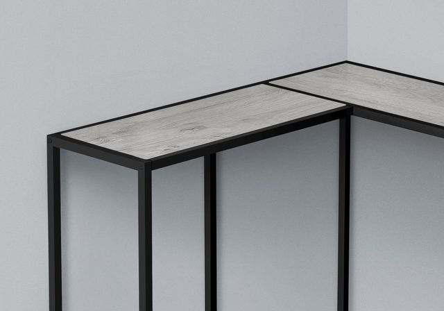 Monarch Specialties Inc. 36"L Grey Corner Console with Black Metal Base-2