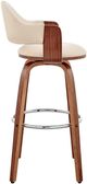 Armen Living Daxton Cream/Walnut Bar Stool-4