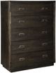 Signature Design by Ashley® Hyndell 4-Piece Dark Brown King Upholstered Panel Storage Bed Set-4