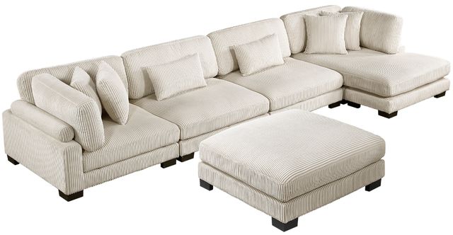 Homelegance® Traverse 5-Piece Beige Modular Sectional with Reversible Chaise and Ottoman-0