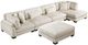Homelegance® Traverse 5-Piece Beige Modular Sectional with Reversible Chaise and Ottoman-0