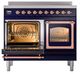Ilve® Nostalgie II Noblesse 40'' Midnight Blue Pro Style Induction Range with Copper Trim-3