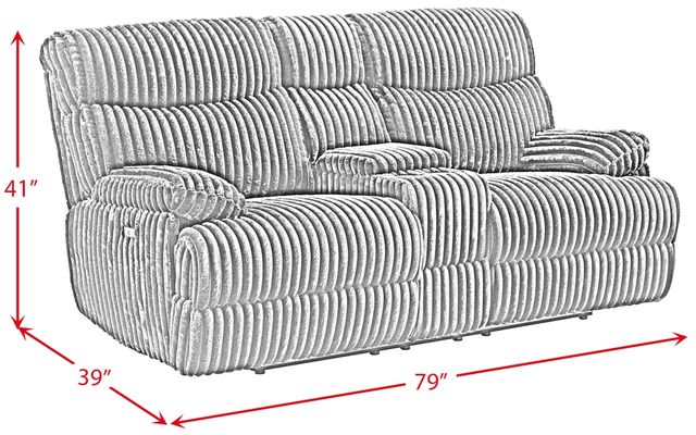 Elements International Admiral Black Power Motion Loveseat with Console-2