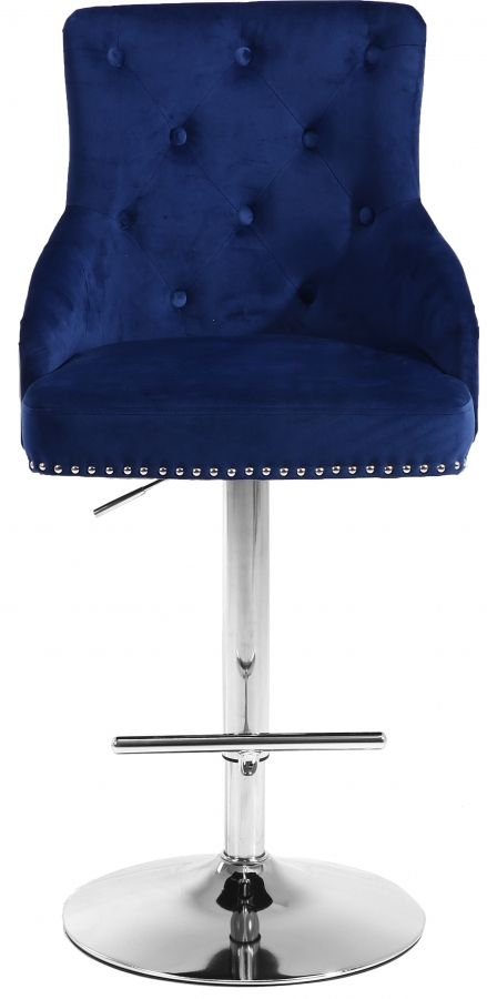 Meridian Furniture Claude Navy Velvet Adjustable Counter Stool-1
