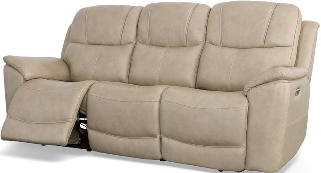 Flexsteel® Crew Pebble Power Reclining Sofa with Power Headrests and Lumbar-2