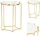 Crestview Collection Robyn White Top Accent Table with Gold Base-3