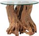 Hammary Hidden Treasures Glass Top End Table with Brown Root Ball Base -0