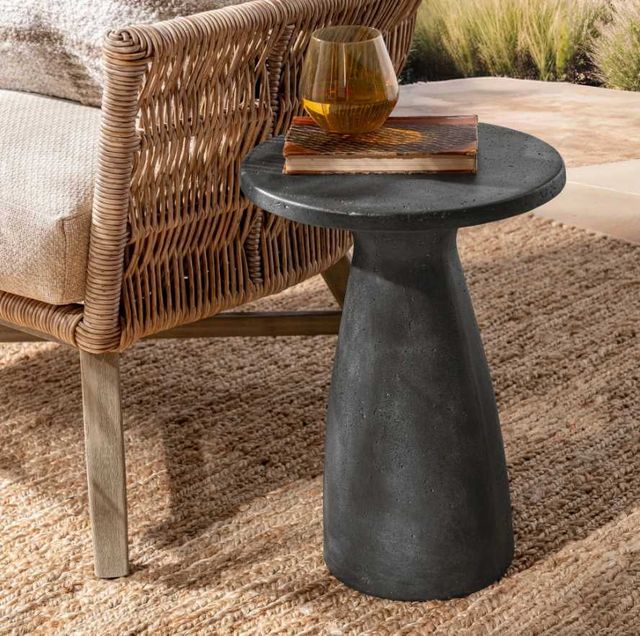 Classic Home Collins Dark Gray 19" Outdoor Concrete Accent Table-1